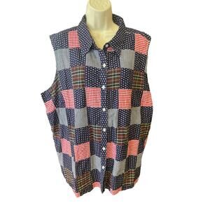 Cabin Creek Women's Patriotic Vest – Size 22, Red, White & Blue, Button Down